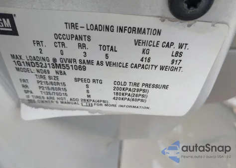 2003 Chevrolet Malibu from USA, damaged, VIN 1G1ND52J13M551069